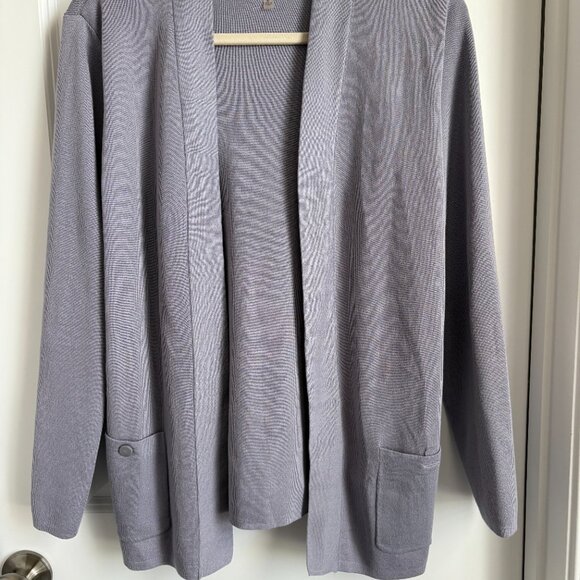 Anne Klein Women's Malibu Fine Rib Open-Front Cardigan - Picture 2 of 2